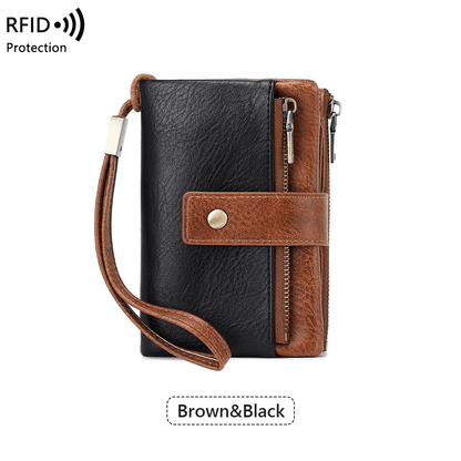 👛Women's long wallet, stylish clutch, elegant solid color RFID blocking leather wallet