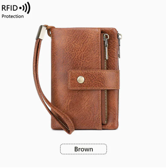 👛Women's long wallet, stylish clutch, elegant solid color RFID blocking leather wallet