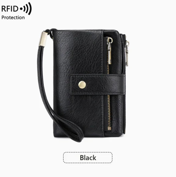 👛Women's long wallet, stylish clutch, elegant solid color RFID blocking leather wallet
