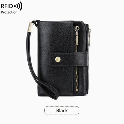 👛Women's long wallet, stylish clutch, elegant solid color RFID blocking leather wallet
