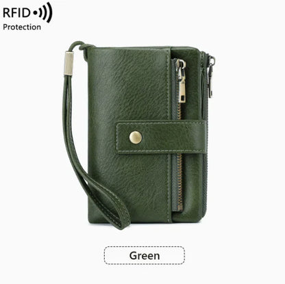 👛Women's long wallet, stylish clutch, elegant solid color RFID blocking leather wallet